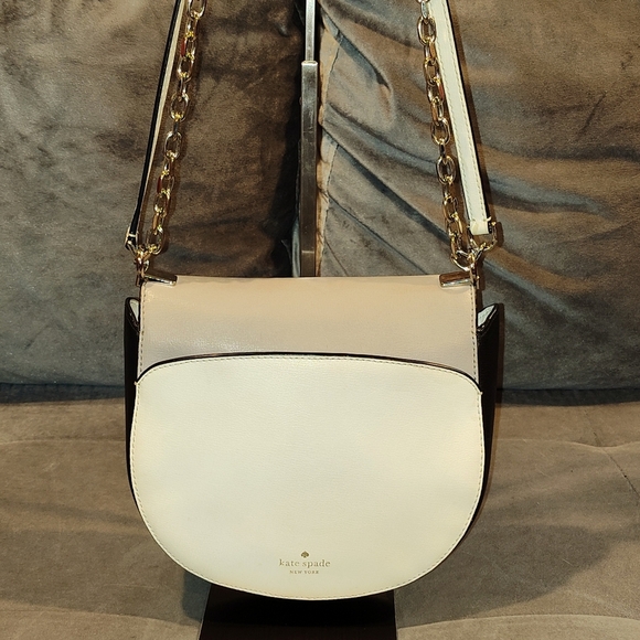 KATE SPADE NEW YORK ROBYN COLORBLOCK LEATHER CROSSBODY / SHOULDER SADDLE BAG EUC - Picture 3 of 15